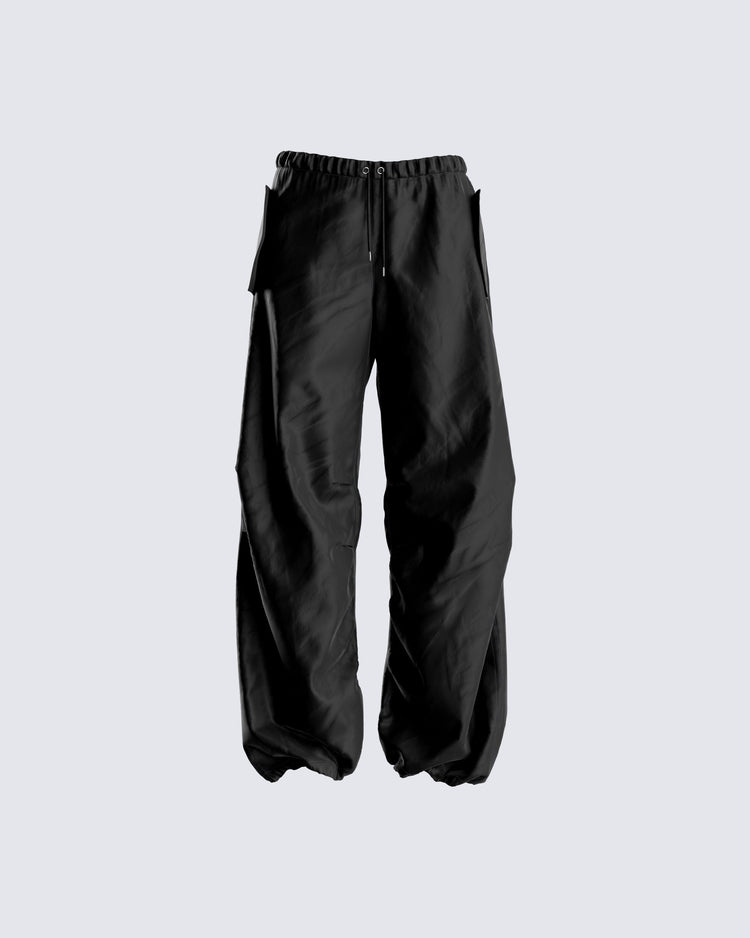 Finley Black Parachute Pant