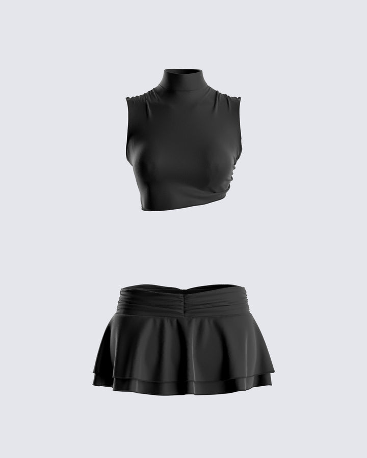 Black Bralette Skirt Set – sejevapr