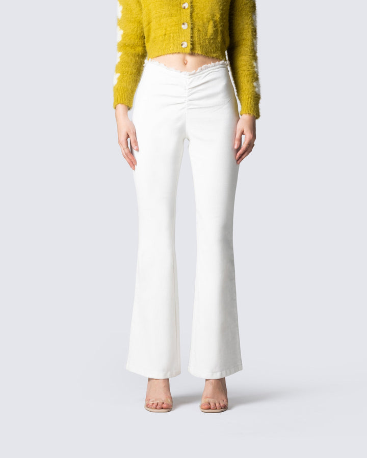 Harriet White Wide Leg Pant