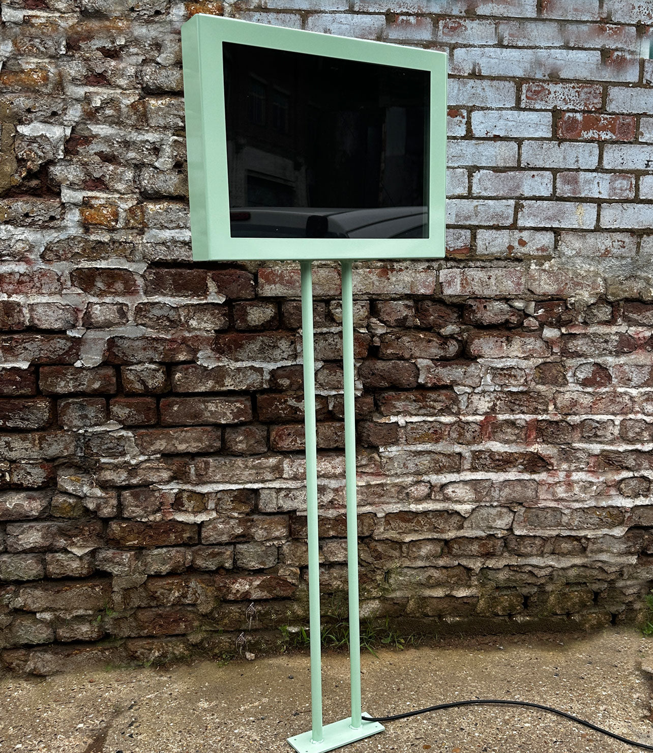 Menu case on stand
