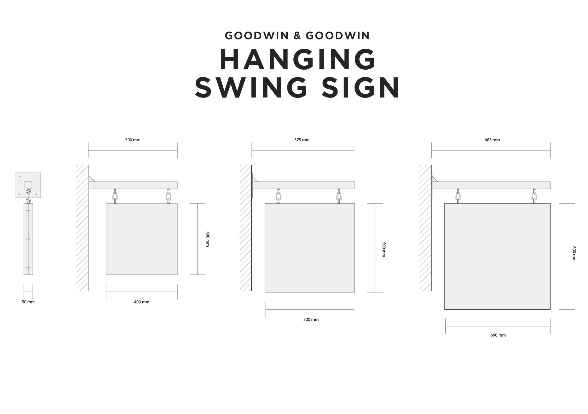 Hanging Sign Technical Drawing