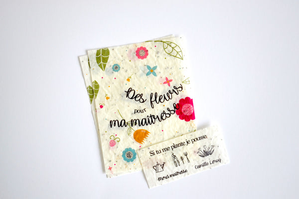 Carte à planter cadeau maitresse