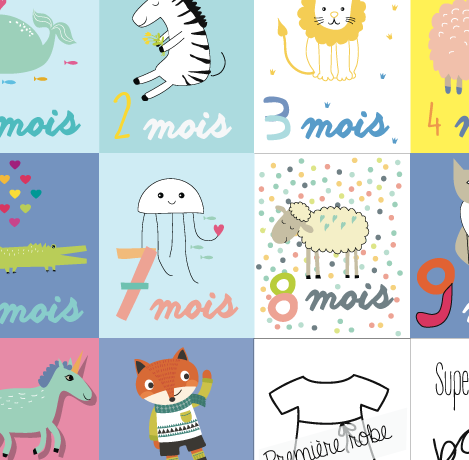  Cartes  mois  apr s mois  b b  Faire Part Magnet