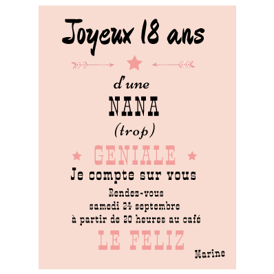 Invitation anniversaire  18  ans  Faire Part Magnet