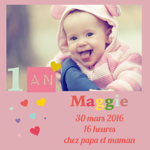 Invitation Anniversaire 1 An Faire Part Magnet