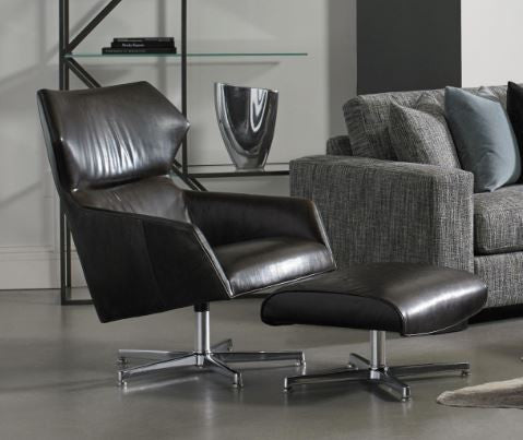 Sebastian Leather Swivel Chair Precedent Luxe Home Philadelphia