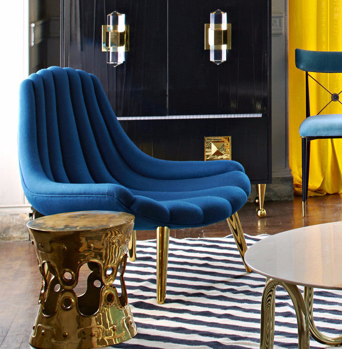 Brigitte Navy Lounge Chair - Jonathan Adler | Luxe Home Philadelphia