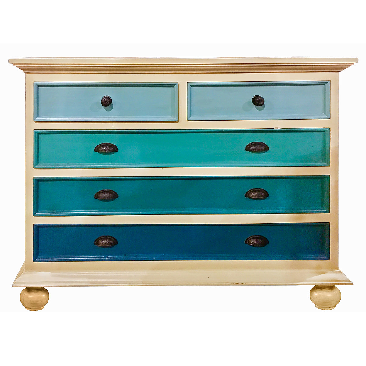 Callie 5 Drawer Chest Blue Ombre Wrightwood Furniture