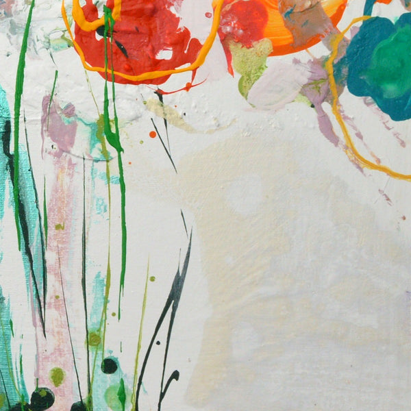 Birthday Blooms #1 - Original Abstract Art By Caroline Ashwood