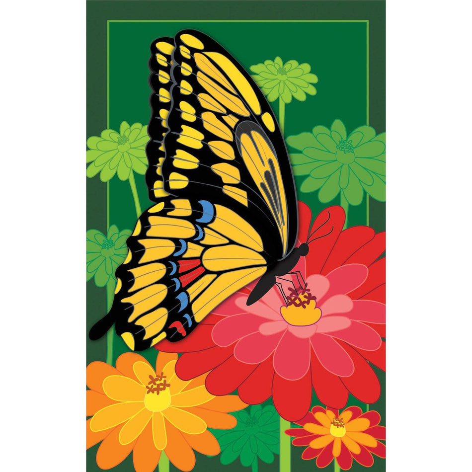 Butterfly Floral Everlasting Impressions Garden Flag by Evergreen