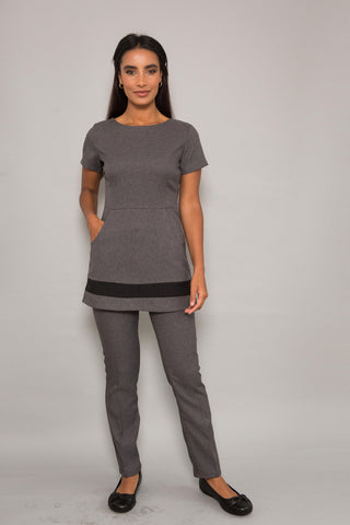 Blossom Tunic in Grey fleck Tailored Fabric