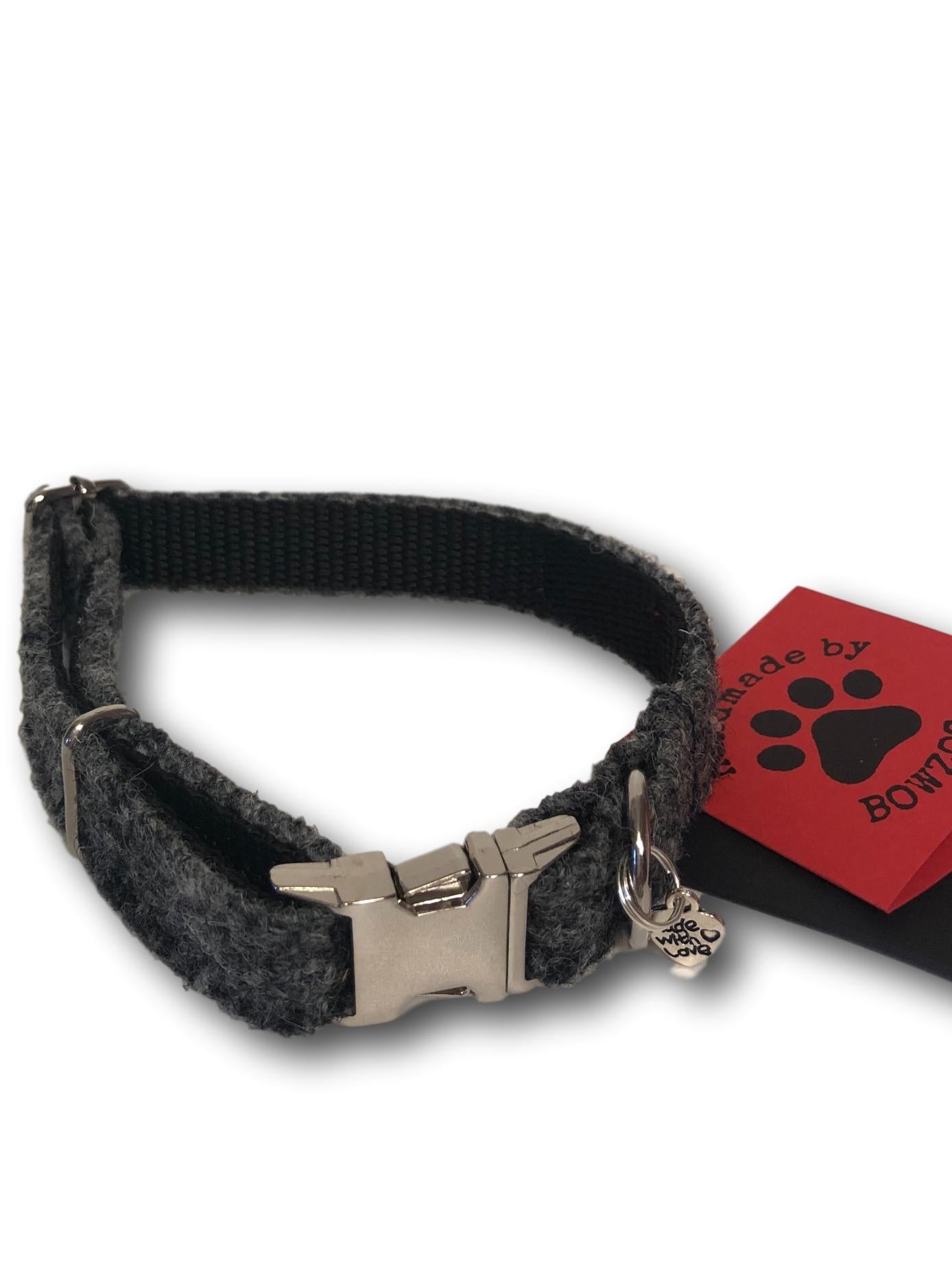 harris tweed puppy collar