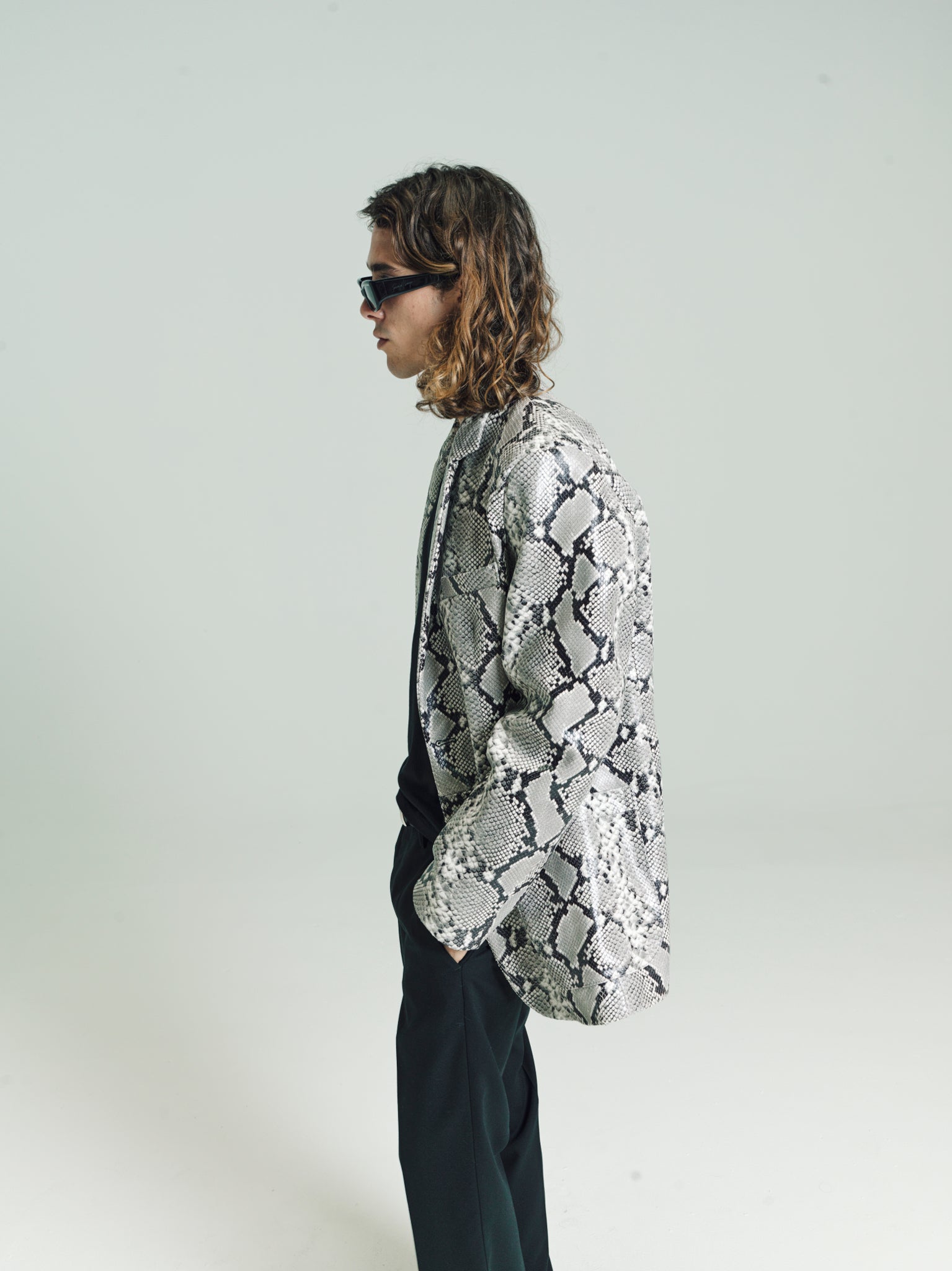 Machino Blazer | Embossed Snake Leather SECOND/LAYER Inc.