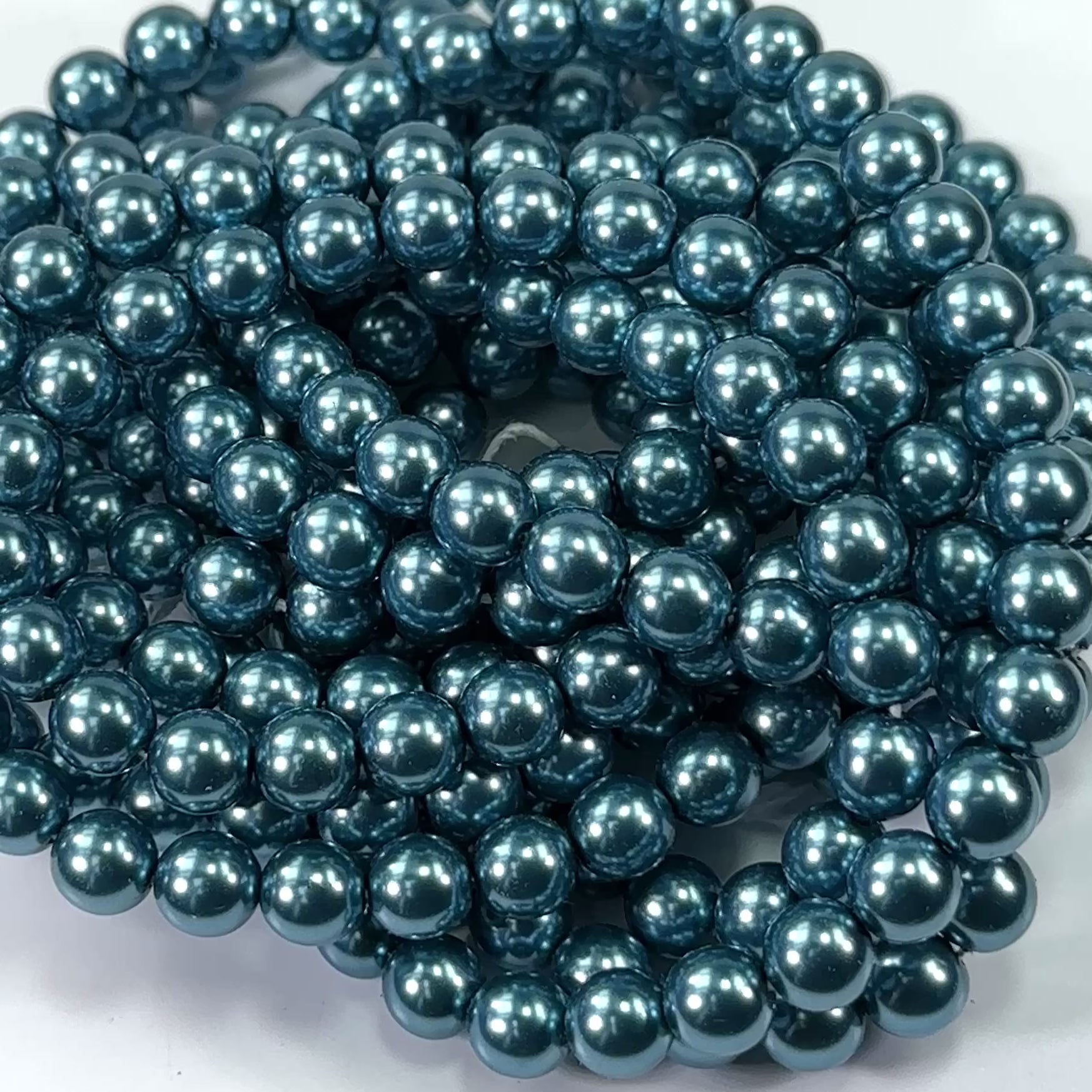 Persian blue pearl beads, 8mm bead, glass pearl, Czech, B'sue Boutiques,  bead, jewelry making, beading