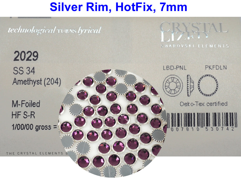 Swarovski Art.# 2028/HOTFIX Flatbacks, Hyacinth Iron-on