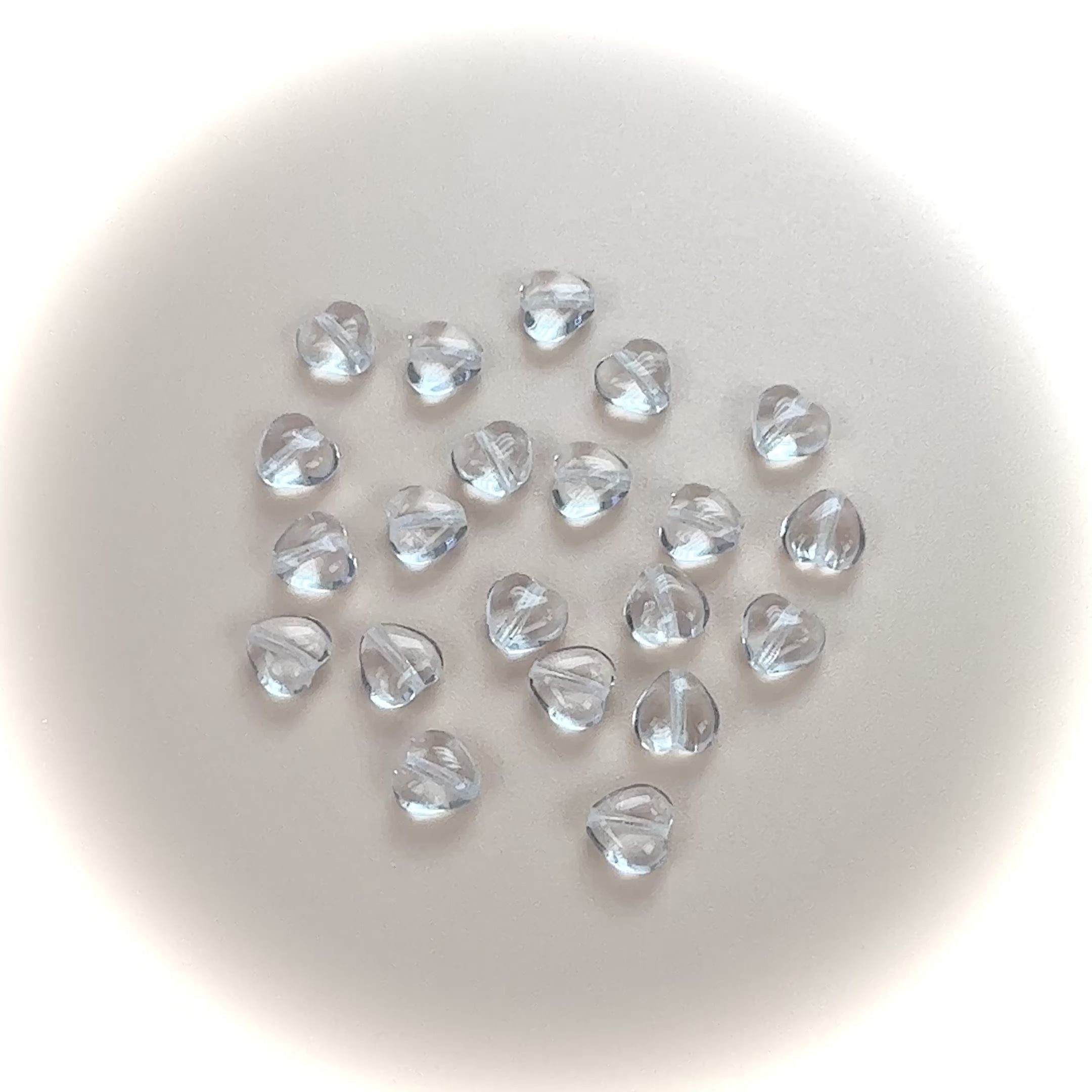 White Azabache Hand Bead, Czech Glass, 15x7mm (50 Pieces)