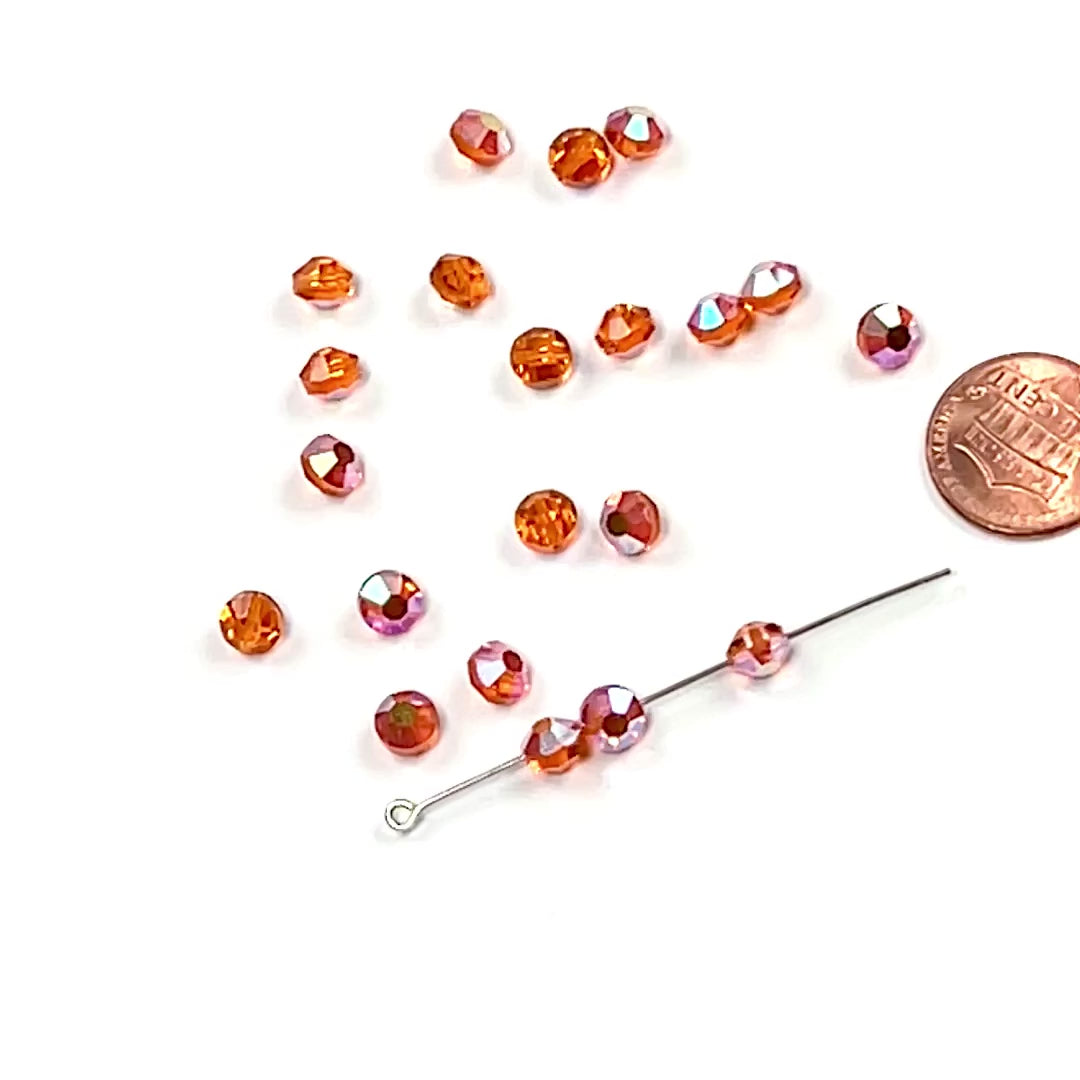 Swarovski Art.# 42 - 8mm Light Rose, 144pcs Vintage Squished Bicone Cr -  Crystals and Beads for Friends