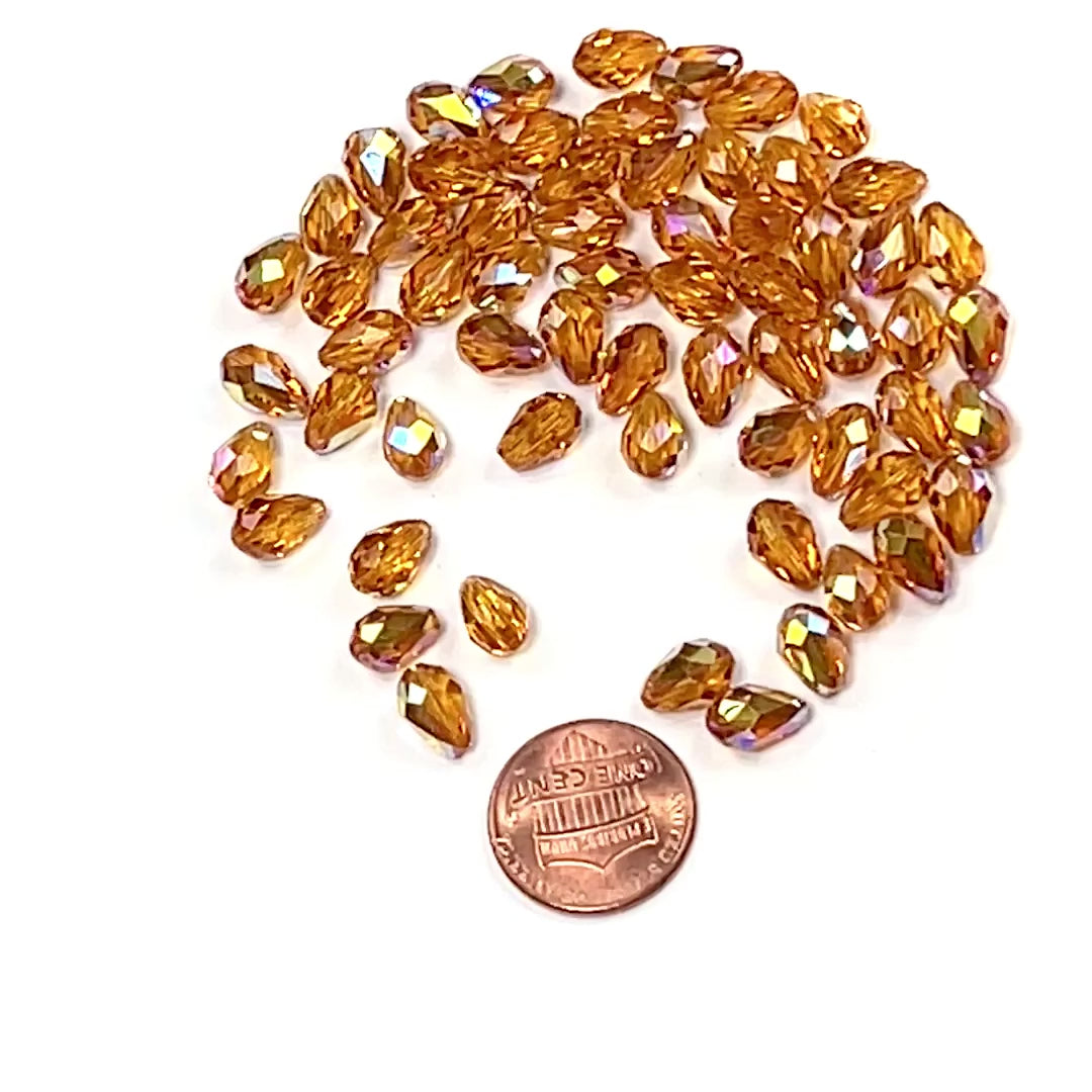 5041 - 12mm Swarovski Briolette Beads (Large Hole) - Crystal AB