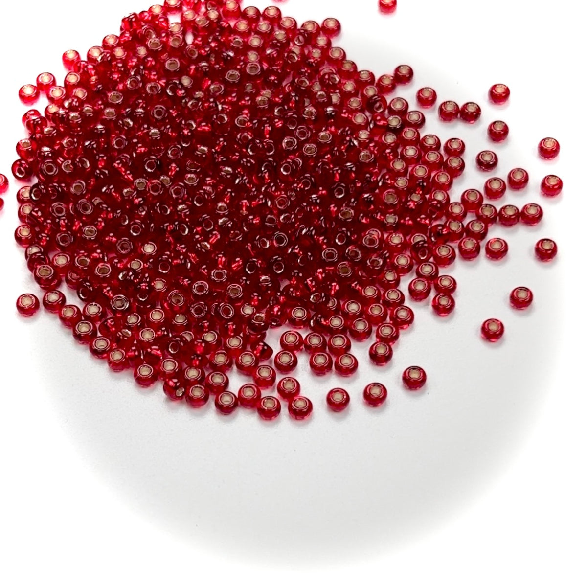 Miyuki Round Rocaille Seed Bead 8/0 Silver Lined Cherry Red, Size: 3 Grams