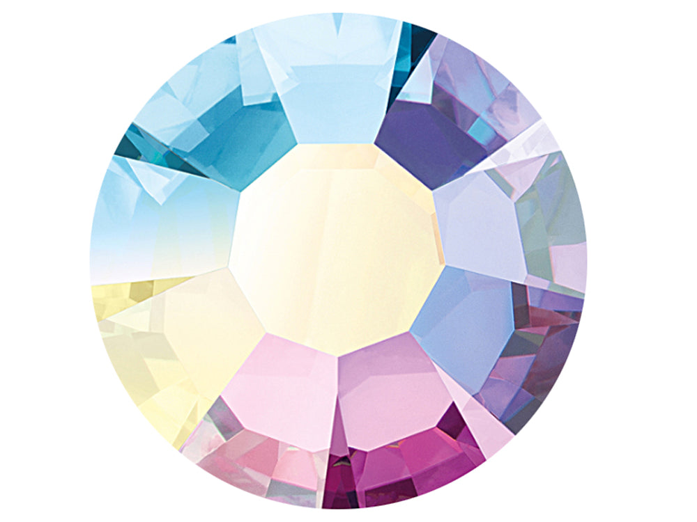 Swarovski Art.# 2028/HOTFIX Flatbacks, Crystal AB Xilion Rose Flatback -  Crystals and Beads for Friends