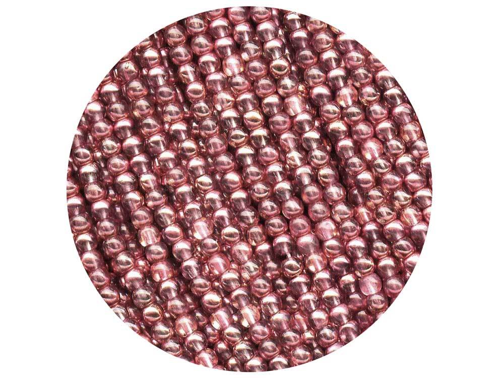 *50* 3mm Metallic Pink Washed Pink Round Druk Beads, Women's