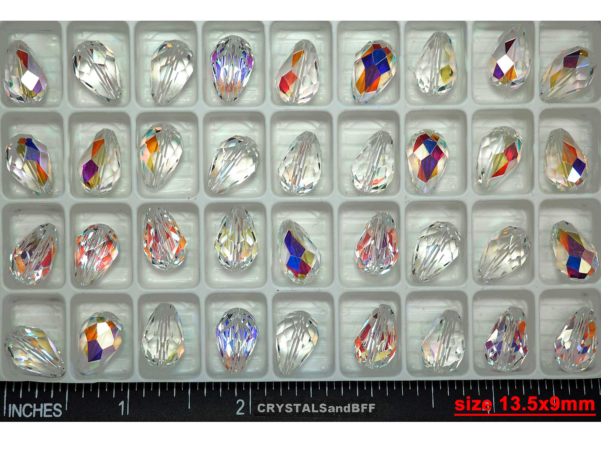 Blue Heliotrope Crystal Large Pear Teardrop Drop 23x17mm Chinese