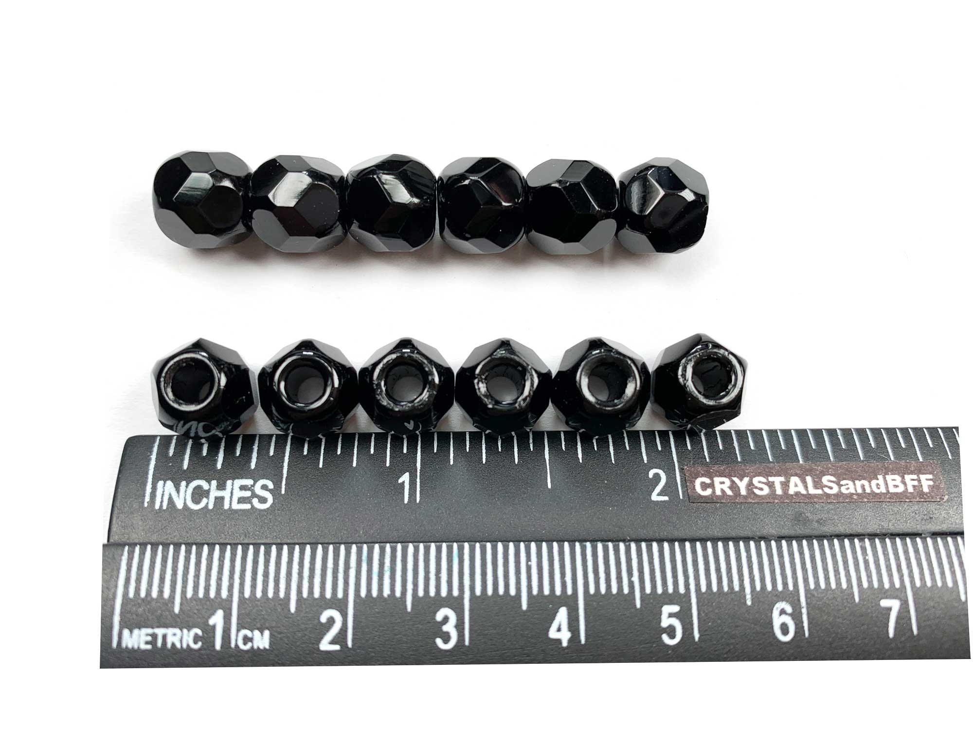 50 Czech Fire Polished 8mm Round Bead Garnet (90110)