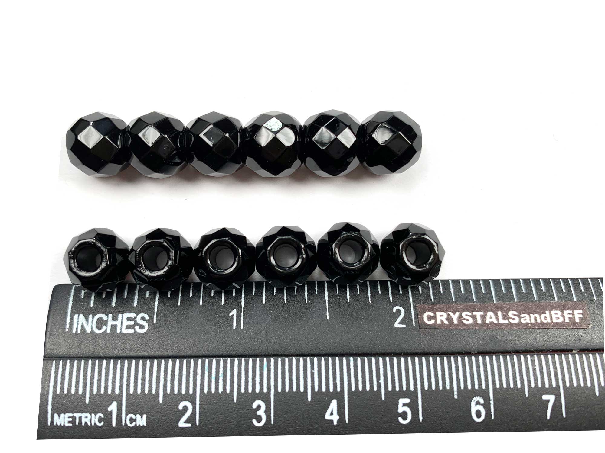 Black Matte Finish Czech Glass Mushroom Beads (8mm) (SCG104)