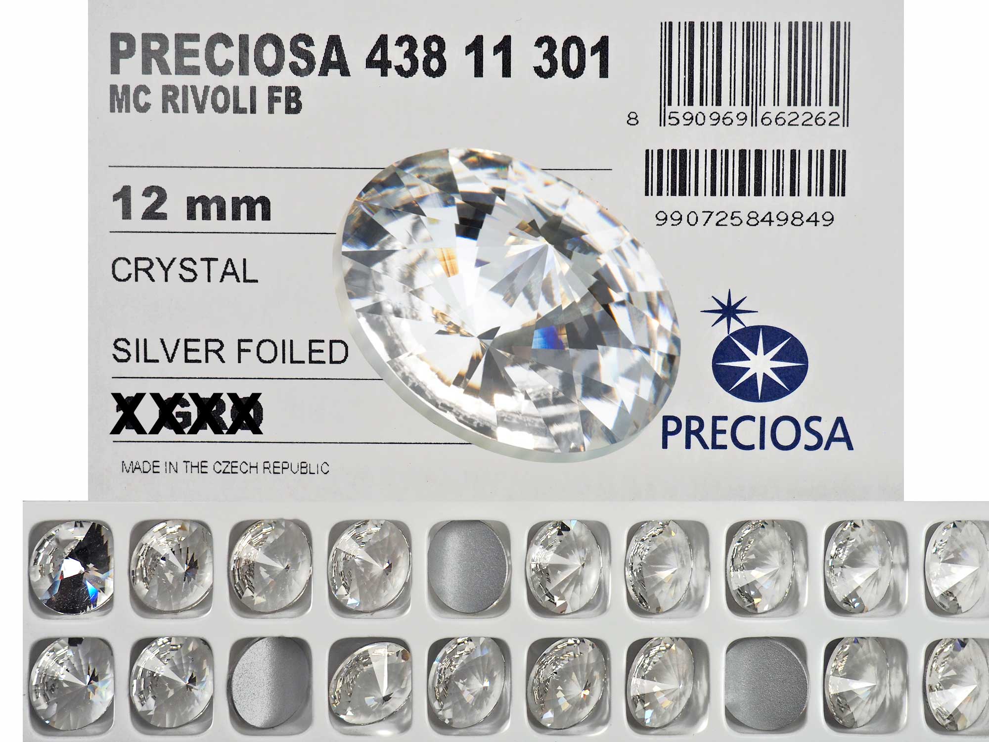 Cristal serti Aurora A4500 Baguette 10x5 mm - Doré - Crystal AB x1 - Perles  & Co