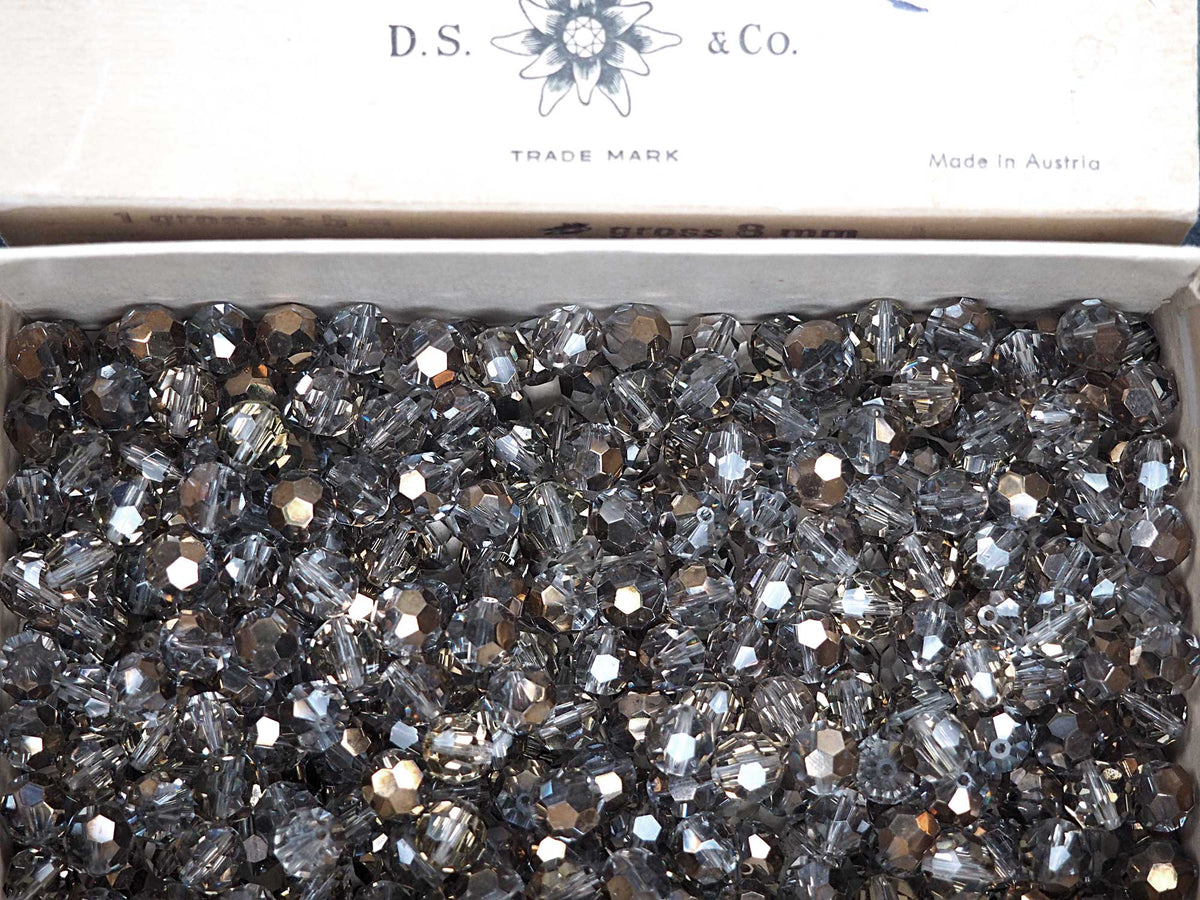 Swarovski Strass Crystal 8mm Dark Sapphire Faceted Round Bead with Hole  Through