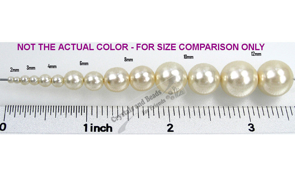 Mixed Size 3/4/5/6/8mm With Hole Colorful Pearls Beads Round