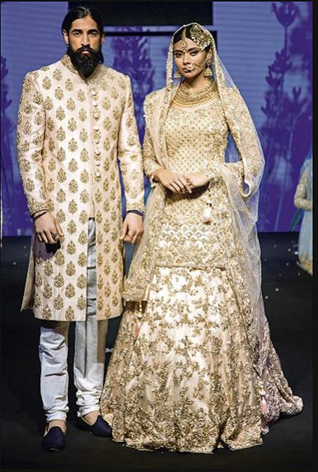 lehenga sherwani matching