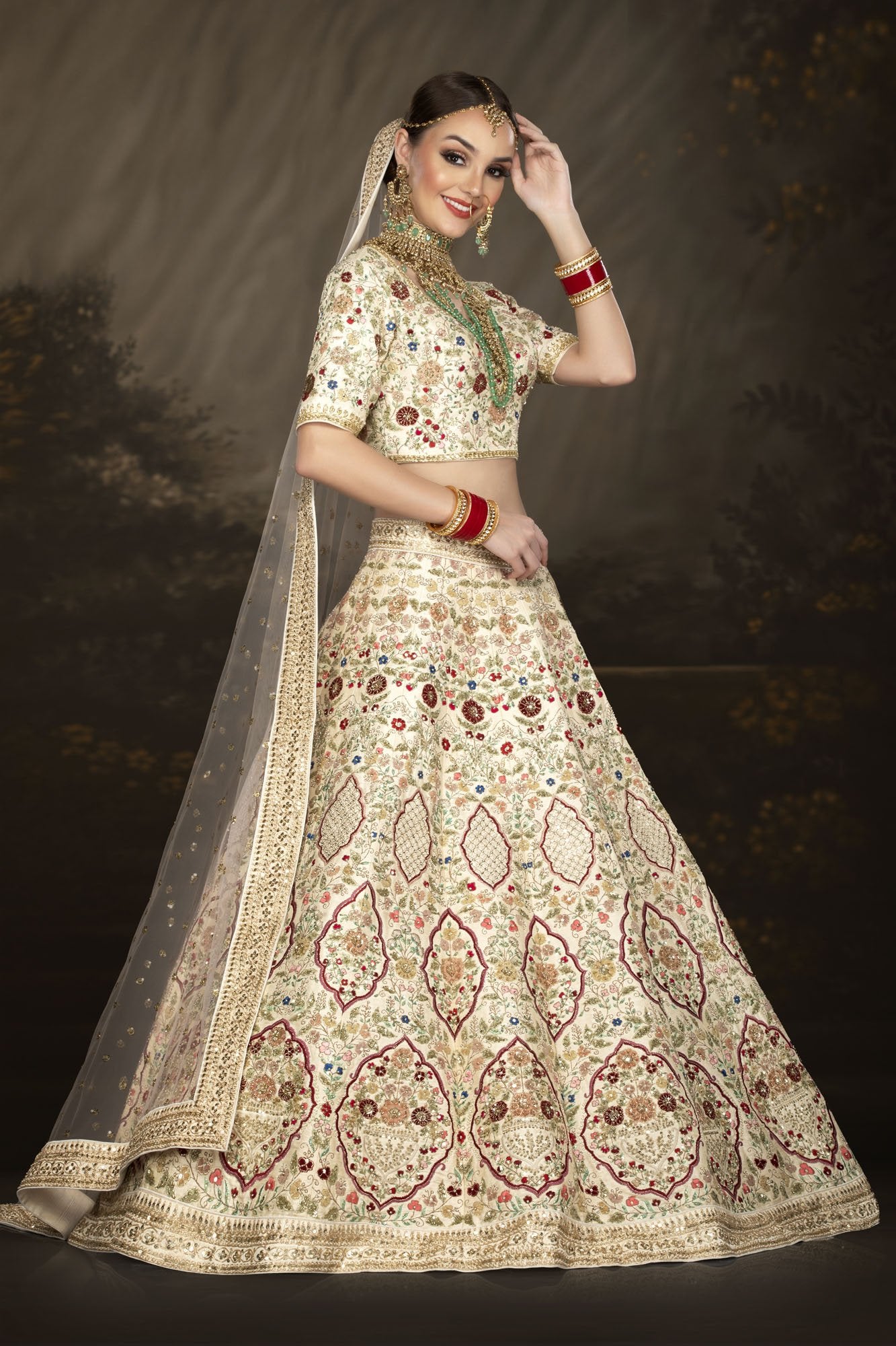 ivory bridal lehenga