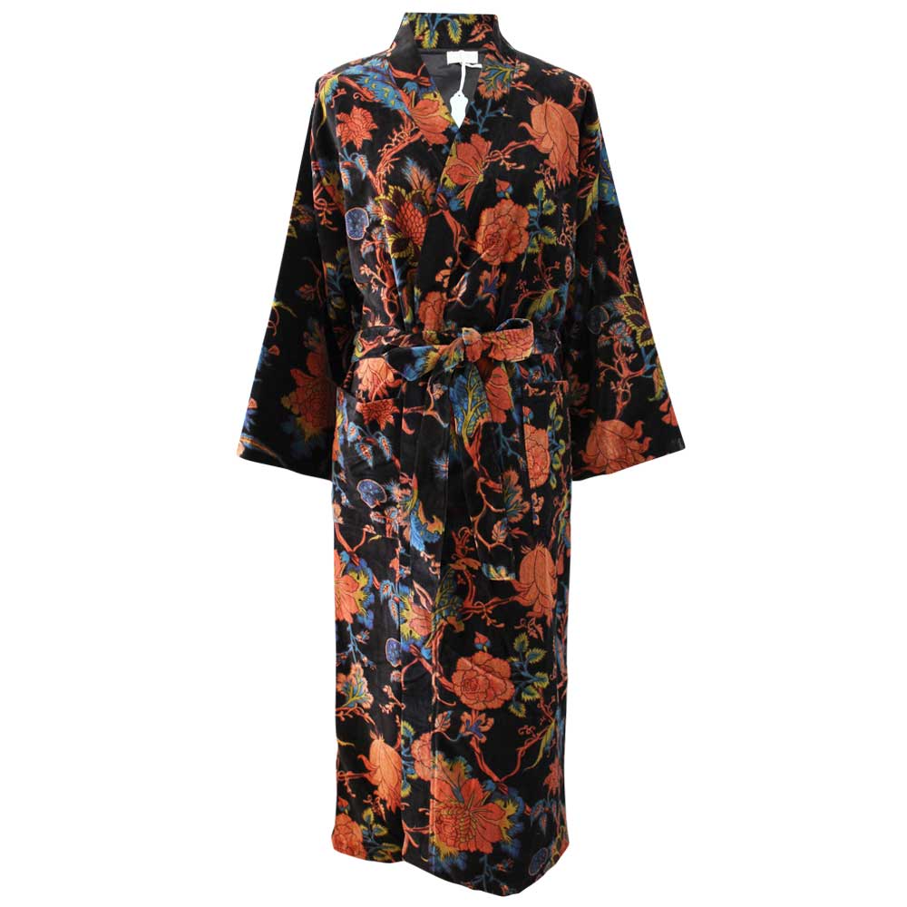 Ladies Mint Floral Dressing Gown