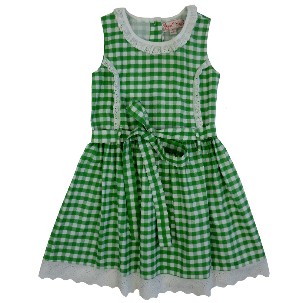 green gingham summer dress