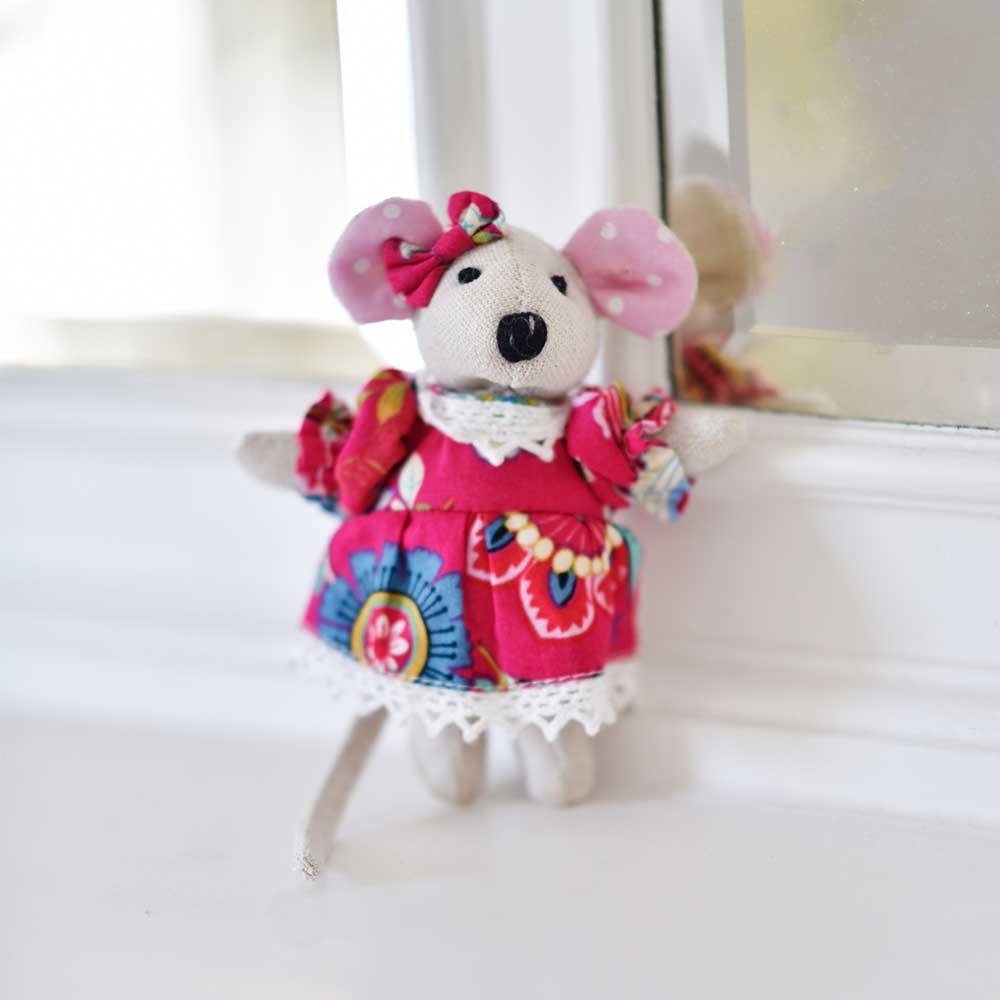 Image of Mini Mouse with Hot Pink Floral Dress
