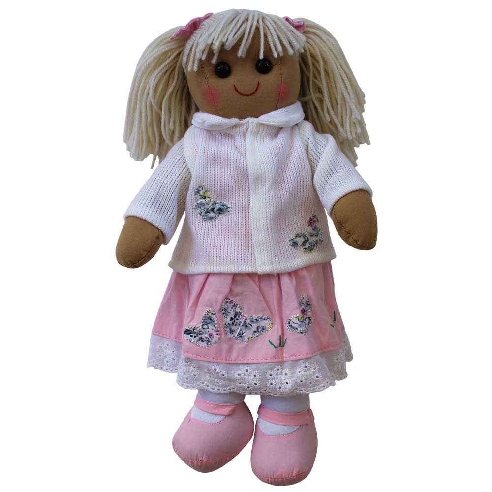 Rag Doll with Pink Embroidered Jacket & Dress - 40cm