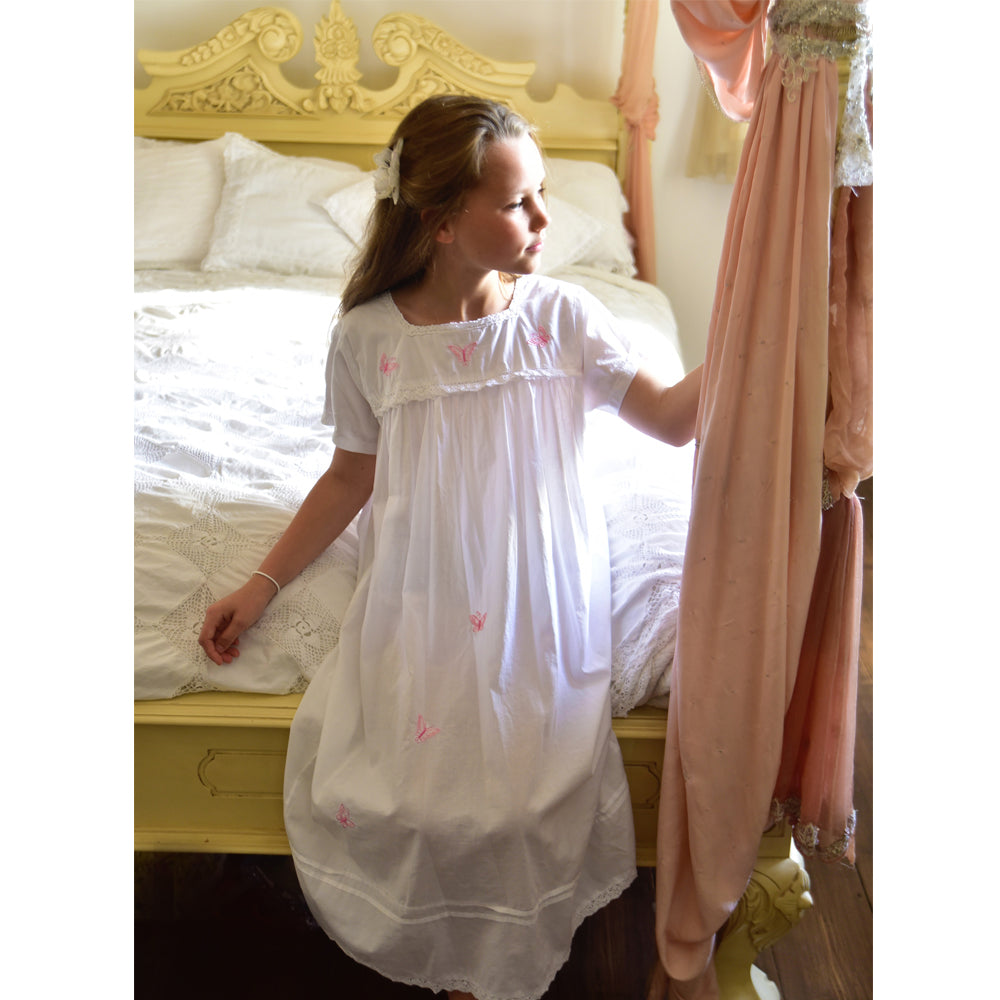 girls white cotton nightdress