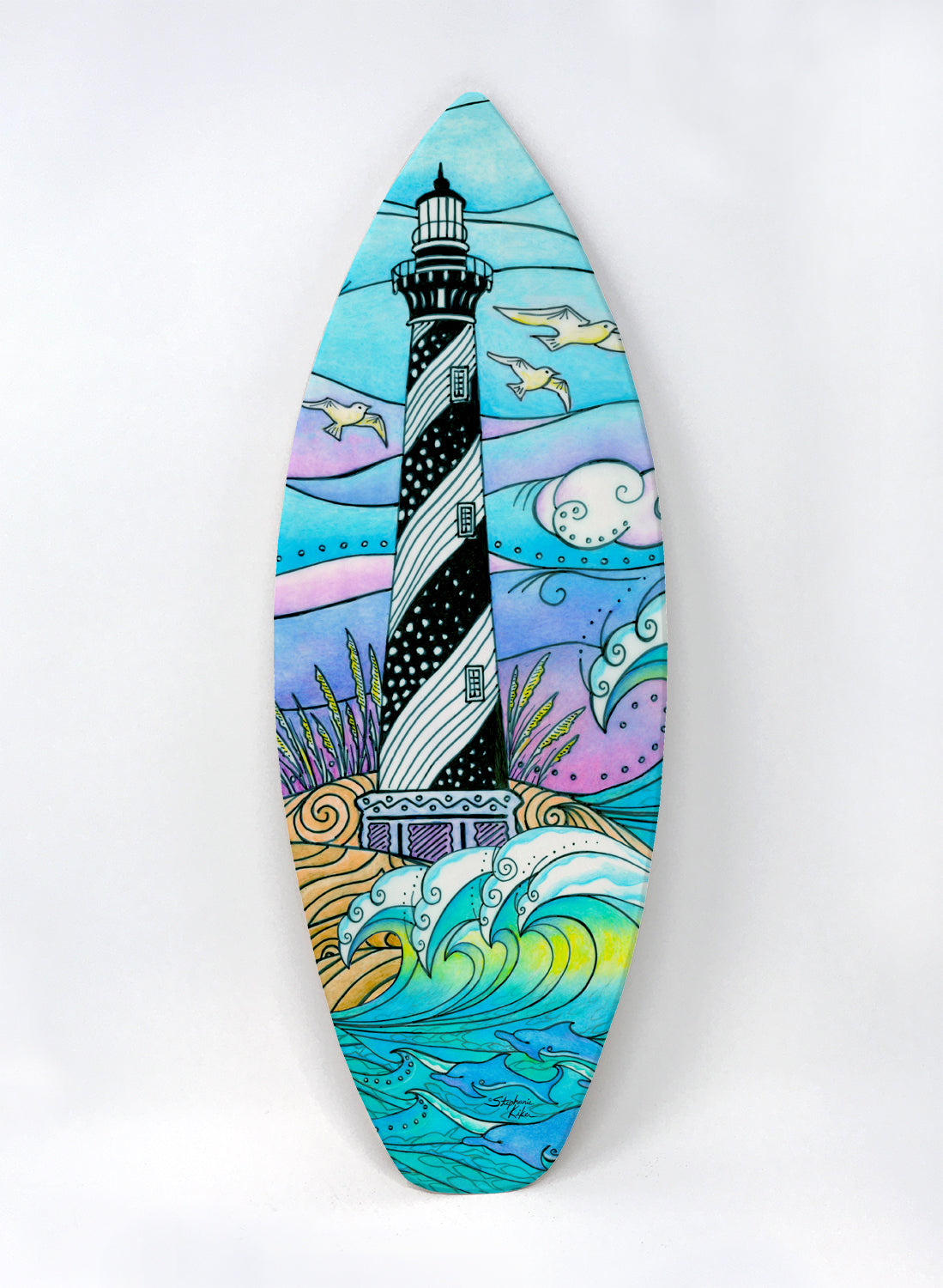 painted surfboard wall decor