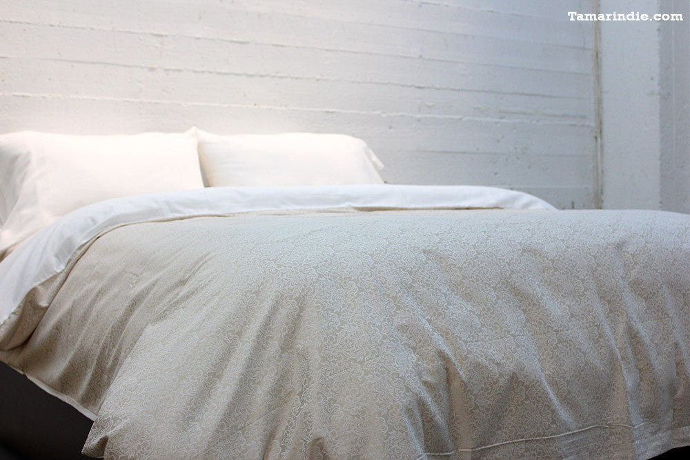 beige bed sheets sateen