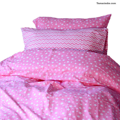 pink star bedding single