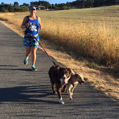 Patti running with her pups.