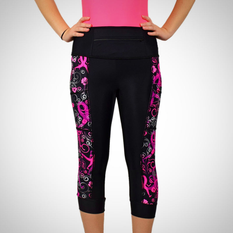 Breast Cancer Awareness Athletic Capris, Perfect for Running/Yoga/Gym ...