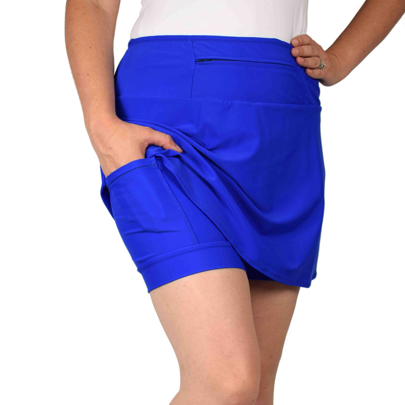 SparkleSkirts SlimStyle Blue Running Skirt with Pockets