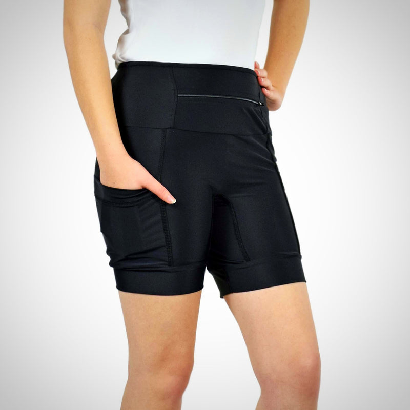 SparkleSkirts Anti-Ride Black Running Shorts with Pockets
