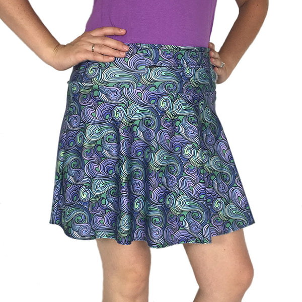 SparkleSkirts Mint, Green, Purple Swirl Swing Athletic Skirt