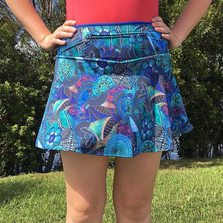 American Made Blue Running Skirt with Pockets – SparkleSkirts