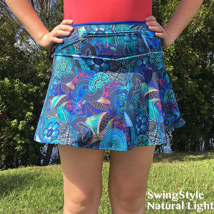 SparkleSkirts Beautiful Blue Slim Running Skirt