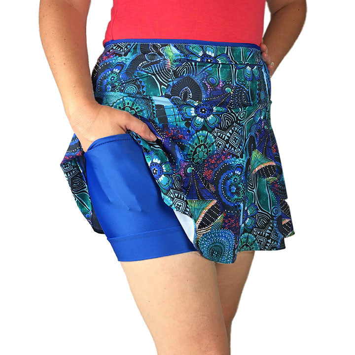 American Made Blue Running Skirt with Pockets – SparkleSkirts