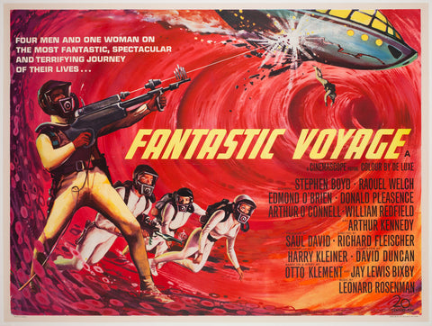 Fantastic Voyage 1966 UK Quad Film Movie Poster, Tom Beauvais